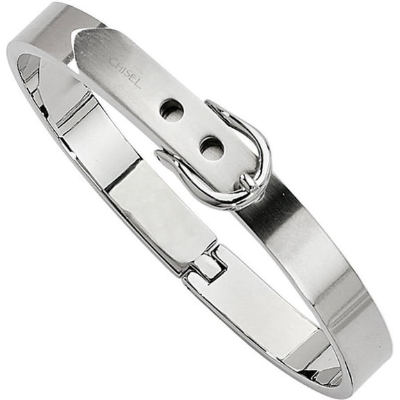 Primal Steel Stainless Steel Brushed and Belt Hinged Bracelet