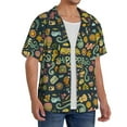 thumbnail image 4 of KLL Colorful Hippie Print Men's Shirt Short Sleeve Button Down Summer Cuba Beach Shirts- Medium, 4 of 7