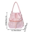 thumbnail image 2 of Hfppkn Polka Dot Drawstring Ita Handbag Clear Display Shoulder Bag for Daily Commute 35x14x36cm Pink, 2 of 7