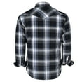 thumbnail image 2 of Coevals Club Men's Western Shirt Cowboy Plaid Country Pearl Snap Button Long Sleeve Two Pockets Work Shirts 09 Black White Gray X-Large, 2 of 8