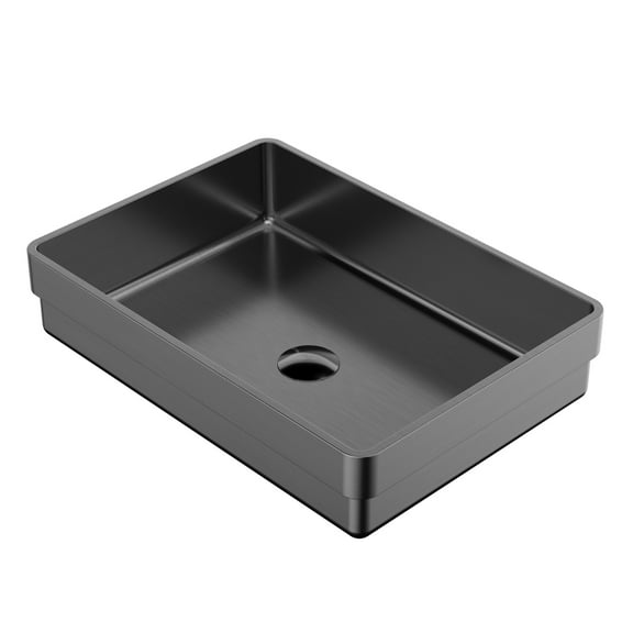Karran Usa Cct200 Cinox 20" Rectangular Stainless Steel Drop In Bathroom Sink - Gunmetal