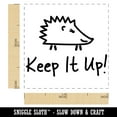 thumbnail image 2 of Keep It Up Cute Hedgehog Teacher Motivation Self-Inking Rubber Stamp Ink Stamper - Yellow Ink - Small 1 Inch, 2 of 7