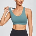 thumbnail image 5 of VISALY Sports Bras For Women Running Sports Bra Women Tank TopsSolid Color SleevelessCasualFashion Underwear Padded Bra Yoga Sports Bra Wireless Bras For Women Blue L, 5 of 6