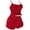 Red, variant on Breezora Women's Lace Trimmed Sleepwear Set Bralette with Matching Shorts Comfortable Backless Design Home Outfit L Size Black