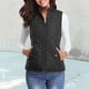 thumbnail image 1 of Chalecos Hanzidakd para mujer, acolchados, ligeros y con cremallera, color negro, talla L, 1 of 5