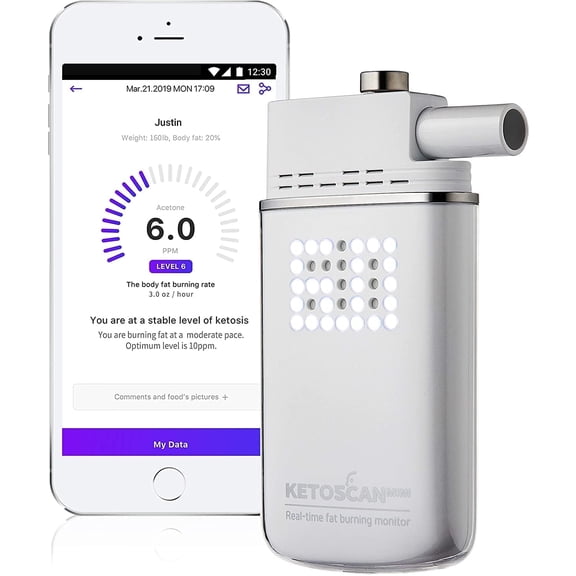 KETOSCAN Mini Breath Ketone Meter, Diet, Fitness Tracker Monitor Fat Metabolism, Level of Ketosis