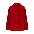 thumbnail image 6 of Women's Vintage Brown Tweed Jacket Coats Blazers, Solid Color Winter Warm Outerwear, Casual Daily Wear Work Office Travel Fashion Essential Gift for Women | Aestivo,Red XL, 6 of 9