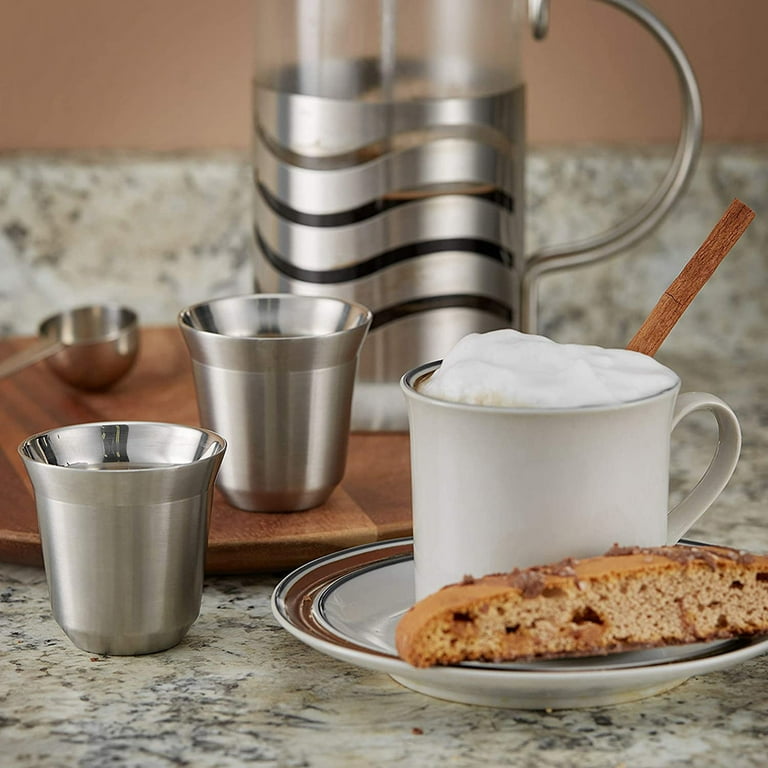 Fasiaou 160mL (5 Ounce) Stainless Steel Espresso Cups - 1 Pack Double Wall  Insulated Cups Demitasse Cups Coffee Cup For Drinking, Drinking Coffee, ...