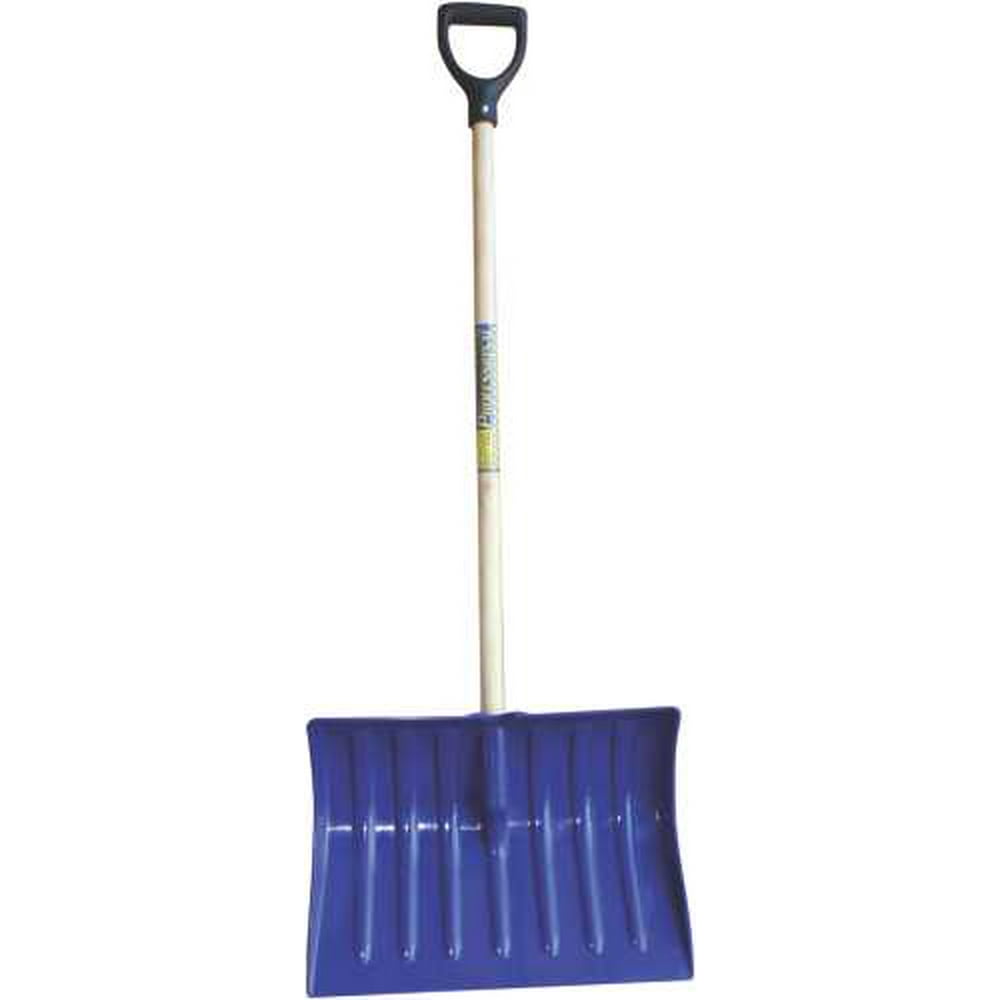 SEYMOUR BLUE SNOW SHOVEL POLY SCOOP, 18" X 13-1/2" WITH 44" WOOD HANDLE