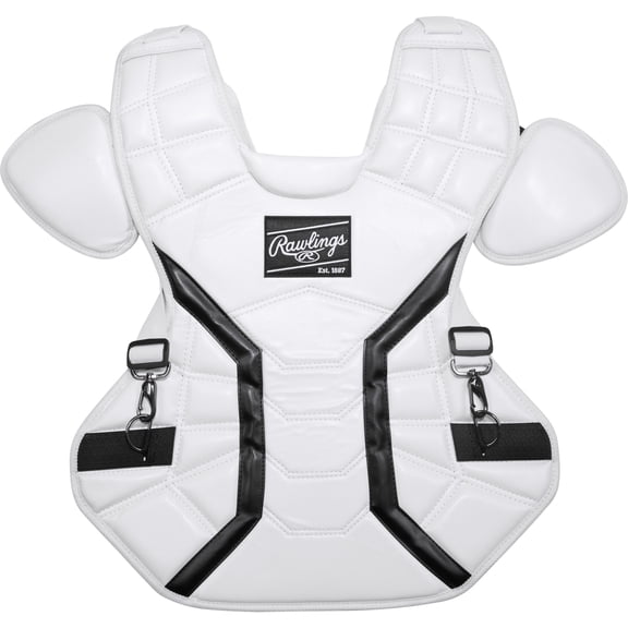 Rawlings Mach Pro Series Chest Protector, Adjustable Fit, Medium, Black/White