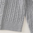 thumbnail image 4 of LIJCC Girls Loose Soft Thick Wool O-Neck Knitted Cardigan Sweater Long Sleeve Buttons Down Basic Solid Embroidery Stretchy Knit Fall Winter Coats, 4 of 6