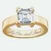 Personalized 14kt Gold over Sterling Silver Square CZ Engagement Ring