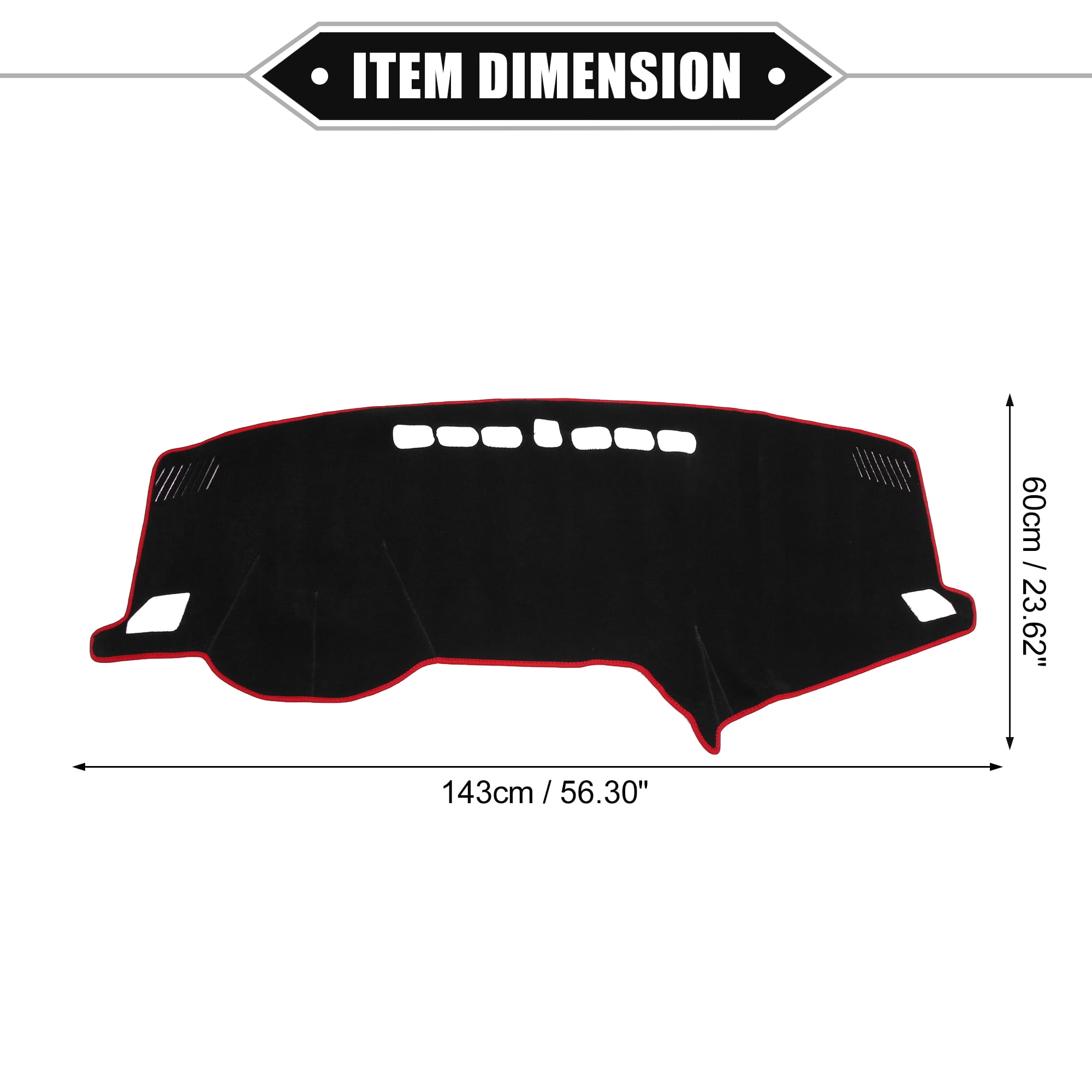 Unique Bargains Dashboard Cover for Hyundai Sonata 2015-2019 Non-slip Polyester Red