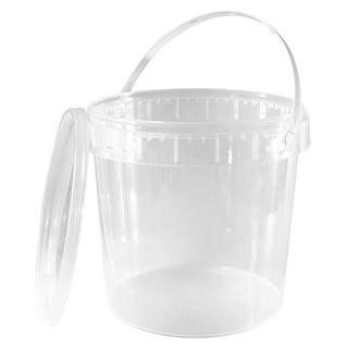 Ropak USA 3.5 Gallon Food Grade White Plastic Bucket with Handle & Lid - Set of 6