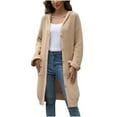 thumbnail image 2 of AherBiu Womens Long Sweaters Button down Oversized 2024 Fashion Casual Fall Winter Open Front Cardigan with Pockets, 2 of 9