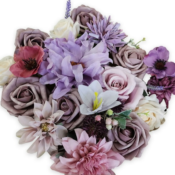 Ramo de flores artificiales de seda Toystoory morado LH001