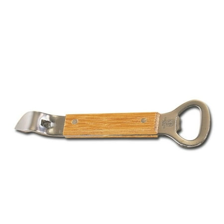American Metalcraft BBC39 Stainless Steel Hand-Held Deluxe Bottle and Can Opener, 4.5" L, Hardwood Handle