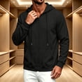 thumbnail image 5 of Zip Up Hoodies for Men Fashion Fleece Long Sleeve Hooded Sweatshirts Winter Casual Thermal Regular Fit Drawstring Hoodies Black S, 5 of 6