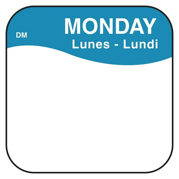 Daymark Food Safety Label,Blue/White,3/4 in H IT110037-1-MON