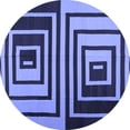 thumbnail image 1 of Ahgly Company Indoor Round Abstract Blue Contemporary Area Rugs, 3' Round, 1 of 4