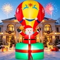 thumbnail image 2 of 9ft Christmas Inflatables Santa Claus Hot Air Balloon Decoration, Blow Up Outdoor Yard Decor, Built in Bright LED Lights Holiday Inflatable Decoration for Party Garden Lawn, 2 of 10
