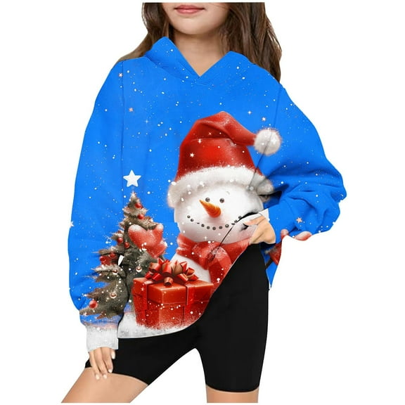 bbymog Girls Fashion Christmas Hoodies with Pocket Long Sleeve Girls Sweatshirt Winter Clothes for Girls 10-12