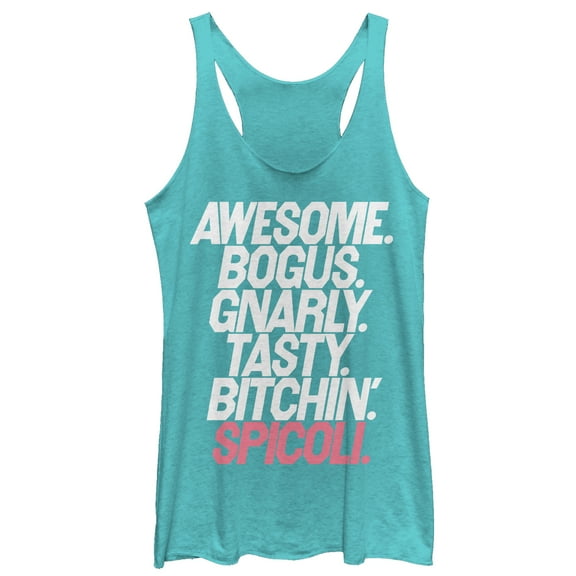 Women's Fast Times at Ridgemont High Spicoli Slang Racerback Tank Top Tahiti Blue Large