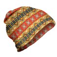 thumbnail image 1 of Abstract Unisex Beanie, Tribal Aztec Motifs, Hiking Outdoors, Fern Green Orange, by Ambesonne, 1 of 1