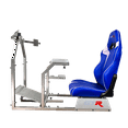 thumbnail image 6 of GTR Simulator GTAF Model Racing Simulator Cockpit Silver Frame Blue/White Seat For Sim Racing, 6 of 9