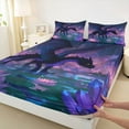 thumbnail image 3 of Homewish Magic Dragon Full Size Sheets,Western Fantasy Bed Sheets,Pink Lotus Sheet Sets For Boys Teens,Luxury Bedroom Decor,4-Piece, 3 of 7