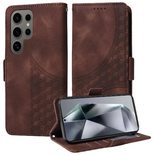Funda GANGXUN para Samsung Galaxy S24 Ultra con diseño acolchado elegante, cuero PU, protección total y ajuste preciso
