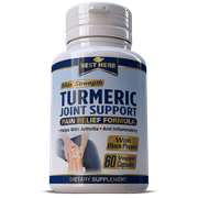 Turmeric Joint Support & Healthy Inflammation - Fast-Acting Organic Supplement Pills MAX STRENGTH