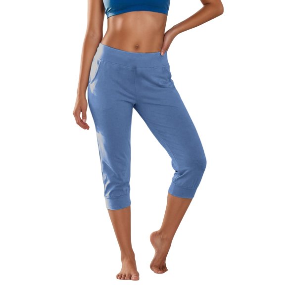 Luvior Women’s High Waist Capri Yoga Pants – Stretchy Side Pocket Workout Leggings, Breathable Casual Fitness Bottoms for Daily Wear BU1 XXXL