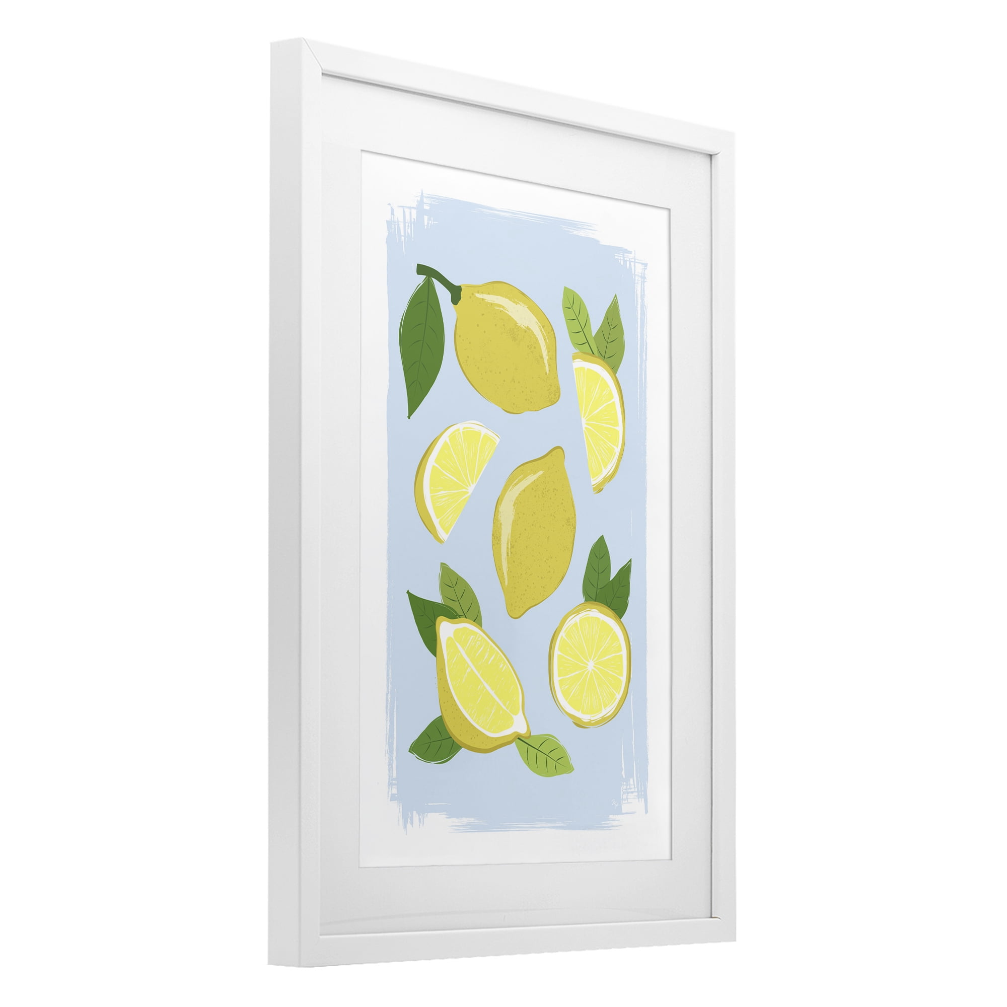 Stupell Industries Pastel Summer Lemons White Framed Print Under Glass, design by Martina Pavlova