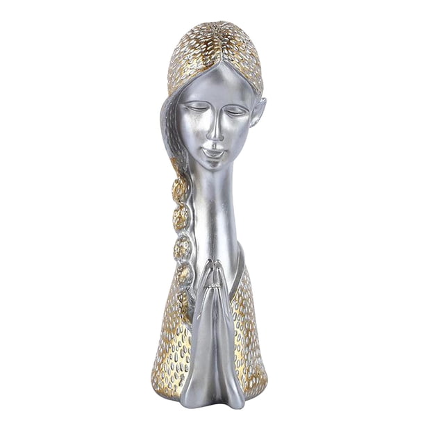 Escultura de resina de media longitud para chica estatuillas coleccionables para oficina en hogar estantería de escritorio Decoración dorado Colco Inicio Artesanías de estatuas hechas a mano