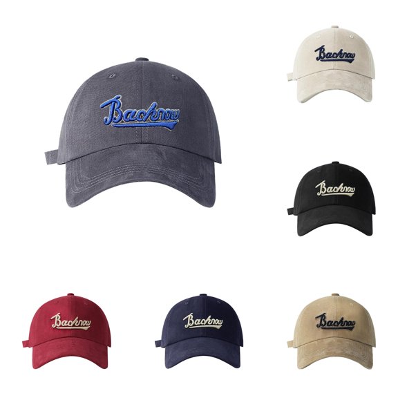 LiuXxxx Spring Summer Wide Brim Embroidered Letter Soft Top Hat Sun Fashionable Unisex Baseball Cap Grey