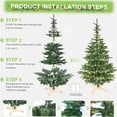 thumbnail image 3 of JERFIT 7ft Pre-Lit Artificial Christmas Tree with 400 Warm White LEDs, Full PE PVC Branches, Realistic Look & Wooden Base for Holiday Home Decor, 3 of 8