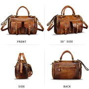 Genuine Leather Handbags for Women Crossbody Shoulder Bag Vintage Designer Top Handle Bag Western Satchel Purse