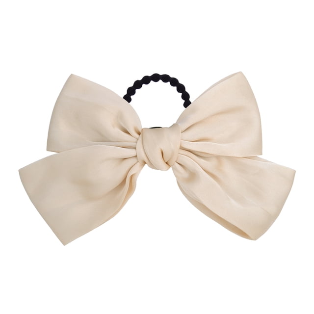 Bandeau Grand pour Cheveux, Pince à Ressort, Nœud Réglable, Multicolore, Sans Accroc, Porte-Queue, Épingles à Cheveux, Chouchous pour Filles, Beige, 1 Ensemble