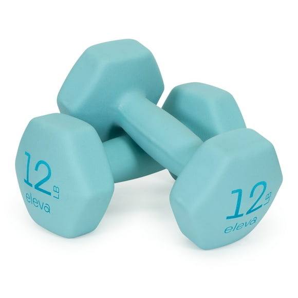 Par De Mancuernas Hexagonales ELEVA ELEVA-KOS12 Con Forro De Neopreno 12 Lb Color