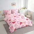 thumbnail image 3 of Erosebridal Bow Knot Pattern Bedding Sets Full Size,Cartoon Bow Bowknot Comforter Sets with Sheets,Fairy Tale Bed in a Bag Full Size For Teens,Lightweight Bedroom Decorative Reversible,7-Piece, 3 of 7