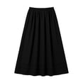 thumbnail image 3 of 2026 Women's Linen Blend Skirts, High Waist A Line Skirt, Flowy Summer Long Skirt with Pockets Black L, 3 of 5