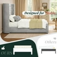 thumbnail image 6 of Amerlife Queen Bed Frame with 49” Upholstered Wingback Headboard, Noise-Free Platform Bed with Steel Frame and Slip-Resistant Edges, Light Grey, 6 of 10