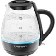 thumbnail image 1 of Chefman 1L Electric Glass Kettle w/ LED Indicator Light, Automatic Shutoff - Black, New, 1 of 7
