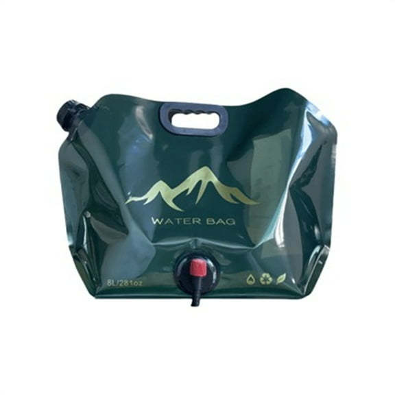 Outdoor Portable Folding Water Bag, 8L/281OZ Collapsible Water Storage Bag with Adjustable Faucet, Large Capacity Camping Water Container Bag