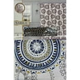 thumbnail image 3 of Serafina Home Boho Fabric Shower Curtain, Navy Blue and Mustard Yellow Ornate Medallion Circle, 70" x 72", 3 of 6