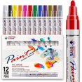 thumbnail image 1 of Bolígrafos de pintura TFIVE Never Fade, de secado rápido, permanentes, 12 colores, 1 of 7