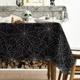 thumbnail image 3 of Halloween Tablecloth 60x60 Inch Square, Cobweb Black Washable Table Cover for Party Picnic Dinner Decor, 3 of 6