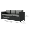 thumbnail image 3 of Outsunny Canapé en Rotin Osier 3 Places pour Patio avec Coussin, Gris, 3 of 10