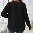 thumbnail image 4 of cfhntfmh Plus Size Long Sleeve Tops for Women V Neck Pullover Sweaters Loose Dressy Curvy Hem Spring Fall Tunic Shirts, 4 of 7